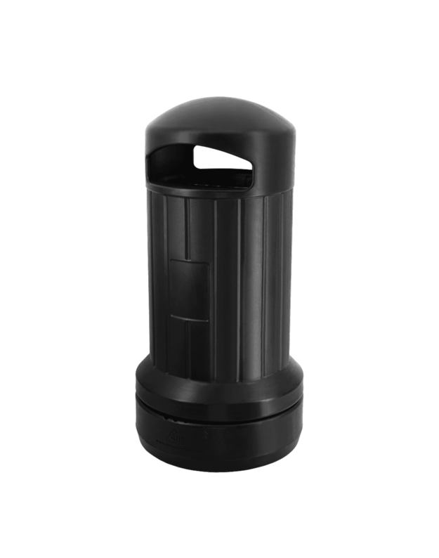 Juoda 70 litrų plastikinė  šiukšlių dėžė be peleninės